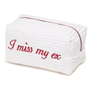 “Red Flag” embroidered Beauty Pouch