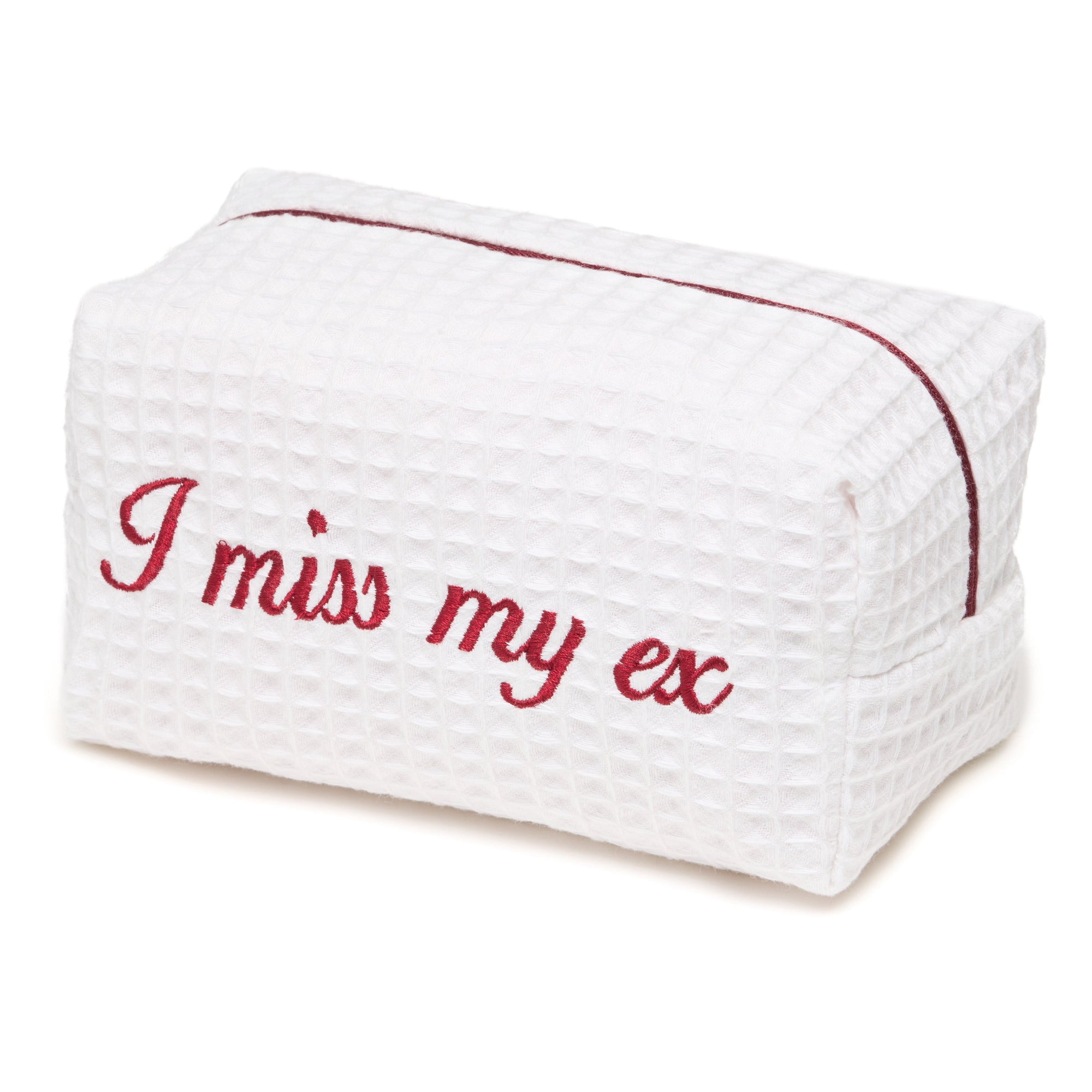 “Red Flag” embroidered Beauty Pouch