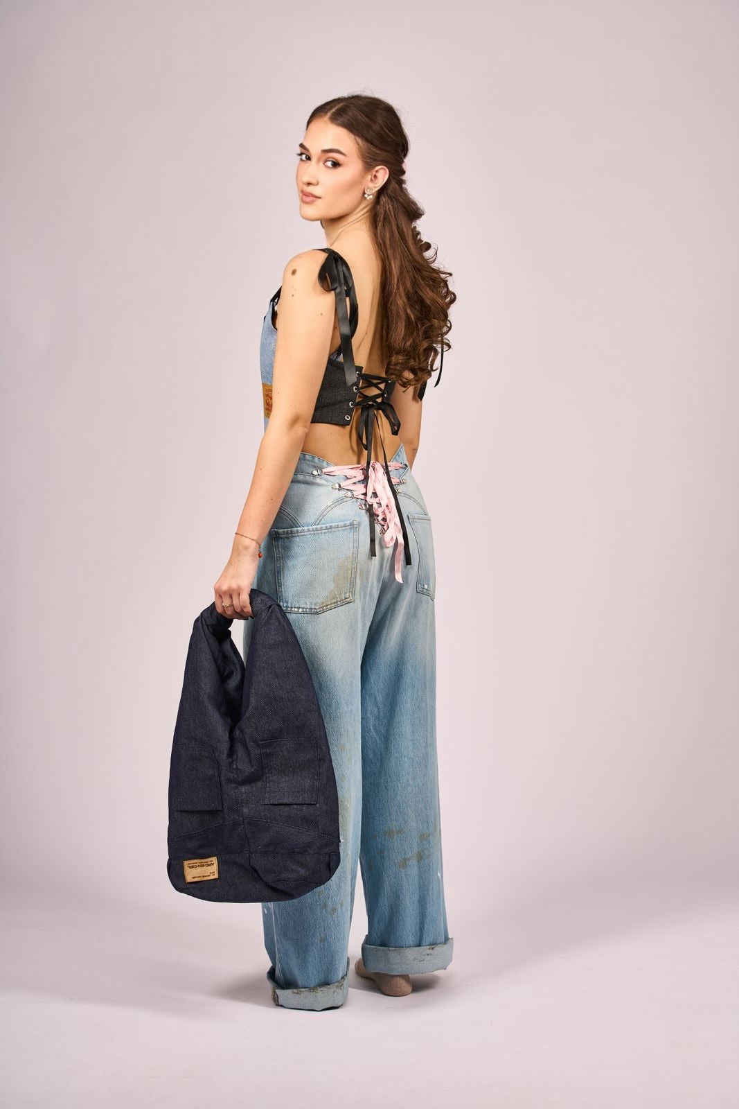 “The Jeans Bag” navy denim