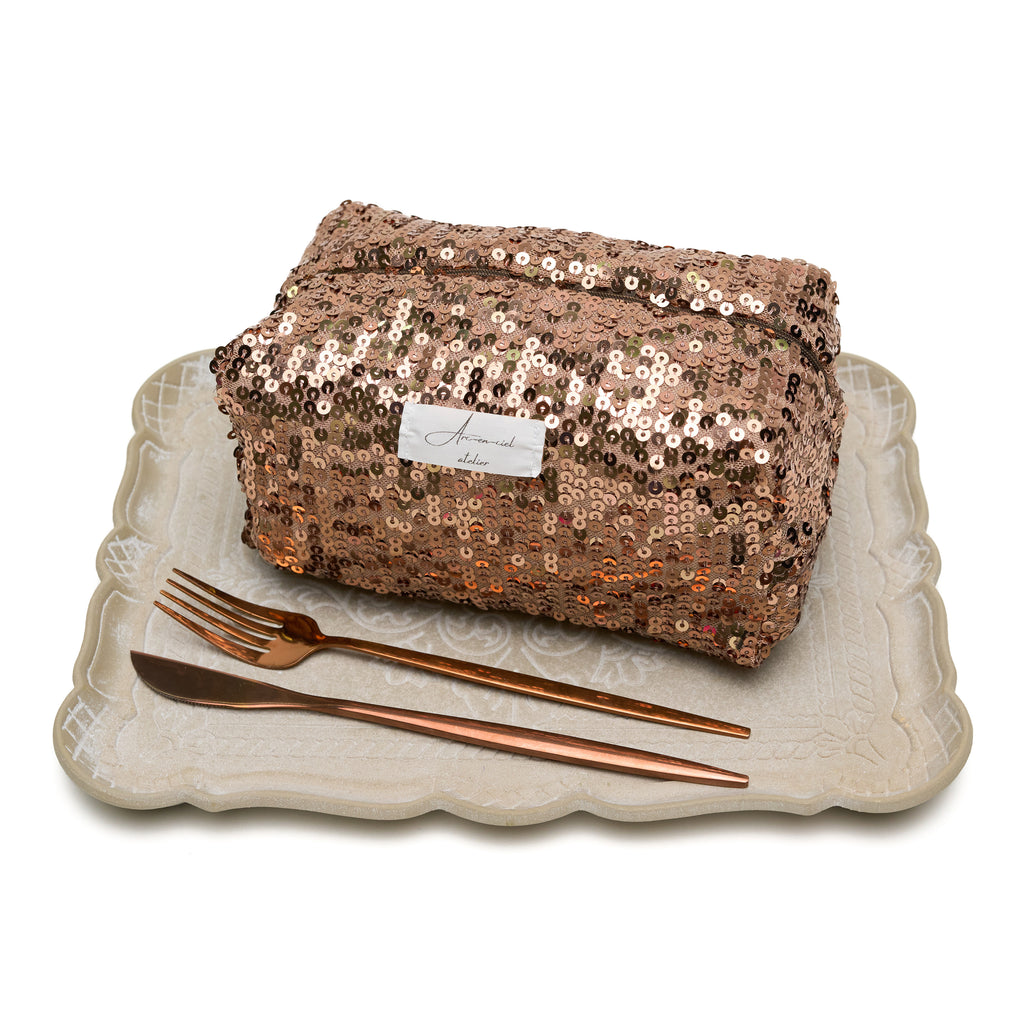 Sunset Fizz Sequin Beauty Pouch