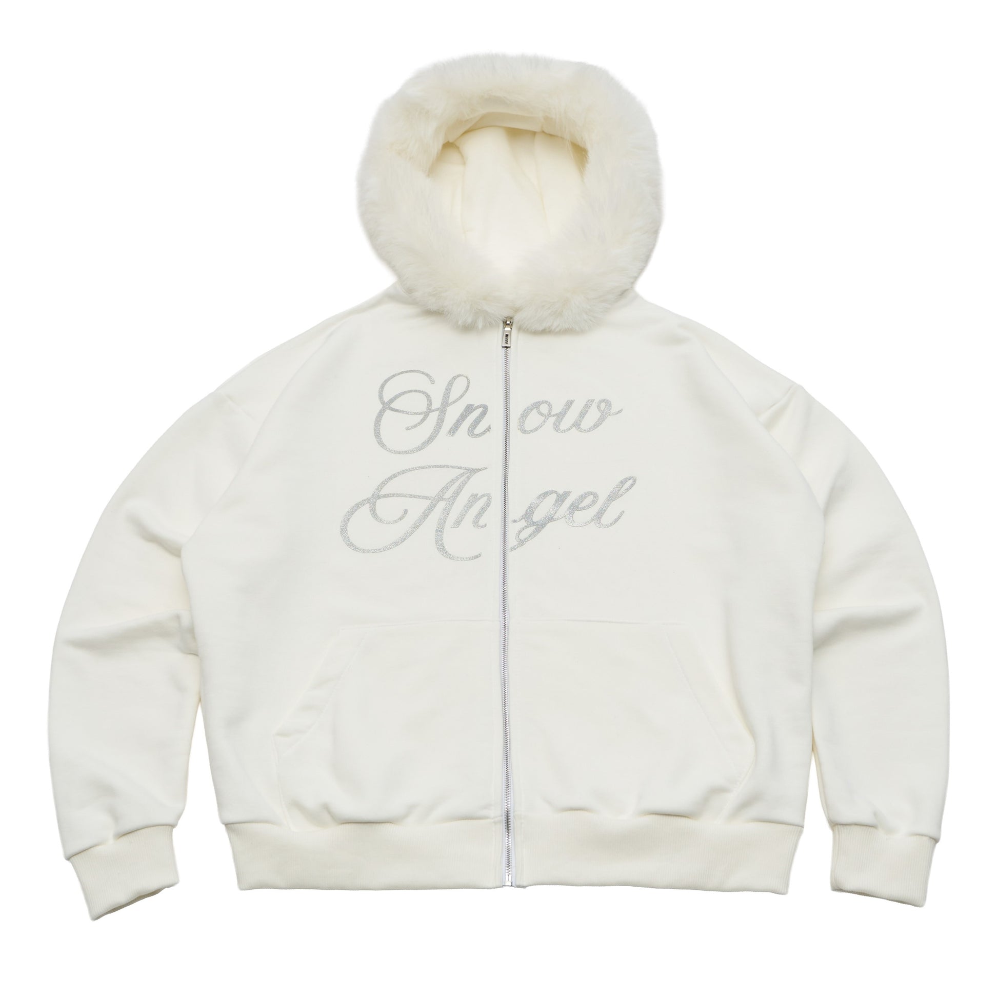 “Snow Angel” Fur-Hooded Hoodie