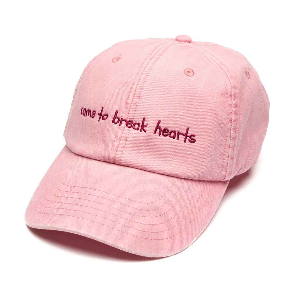 “Came to break hearts” Washed Pink Cap