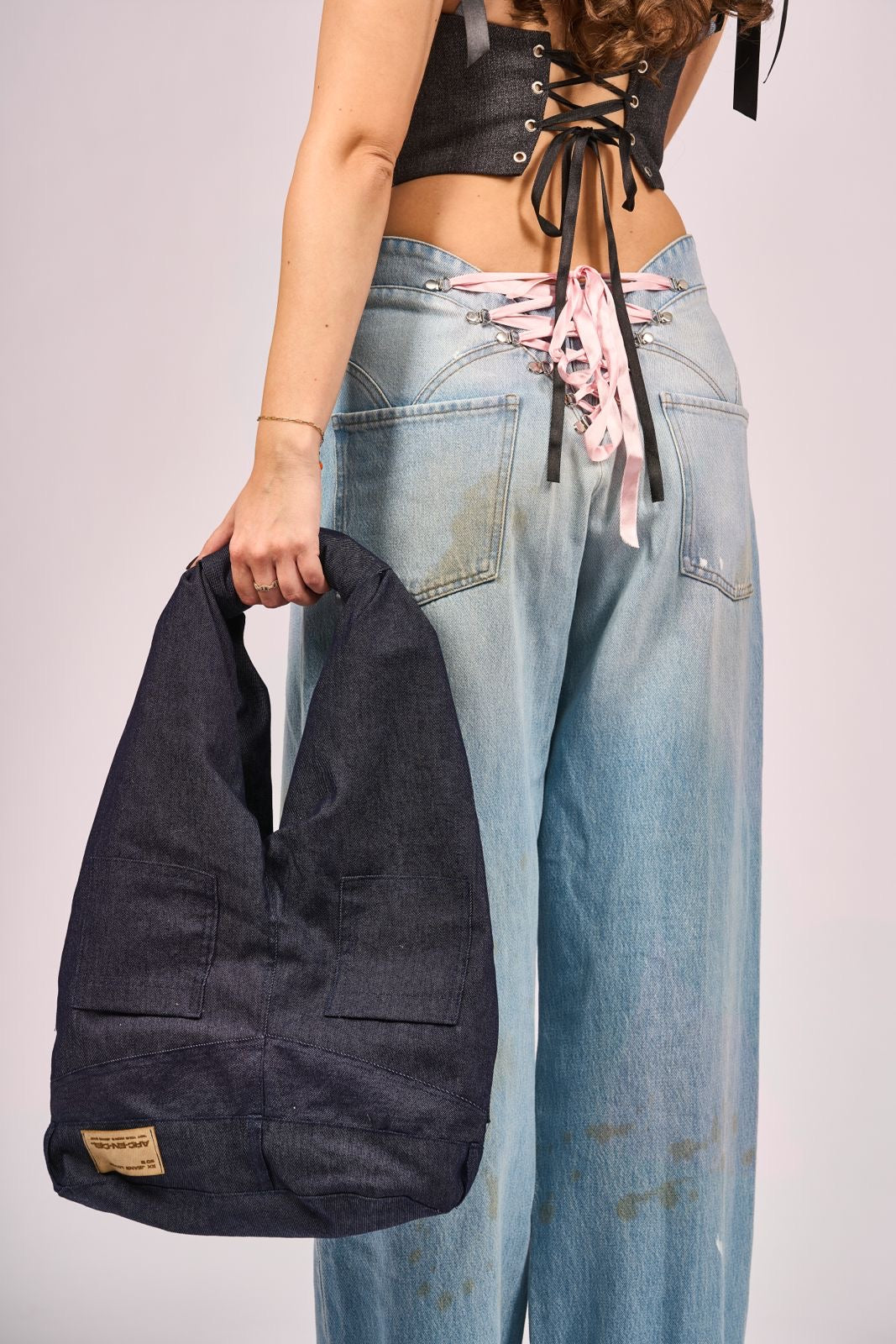 “The Jeans Bag” navy denim