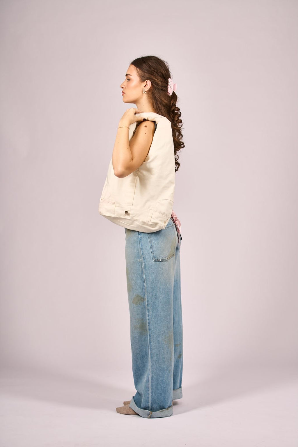 “The Jeans Bag” white denim