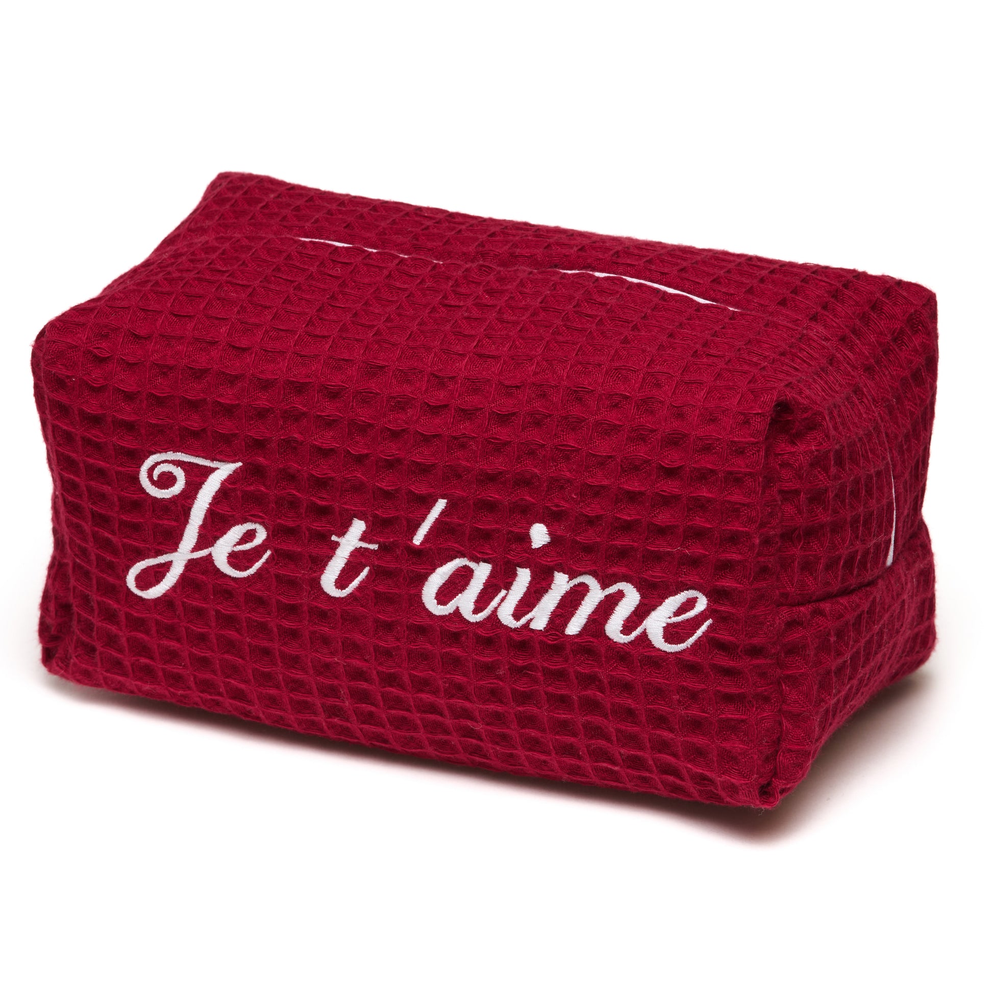 “Je T’aime” embroidered Beauty Pouch