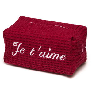 “Je T’aime” embroidered Beauty Pouch