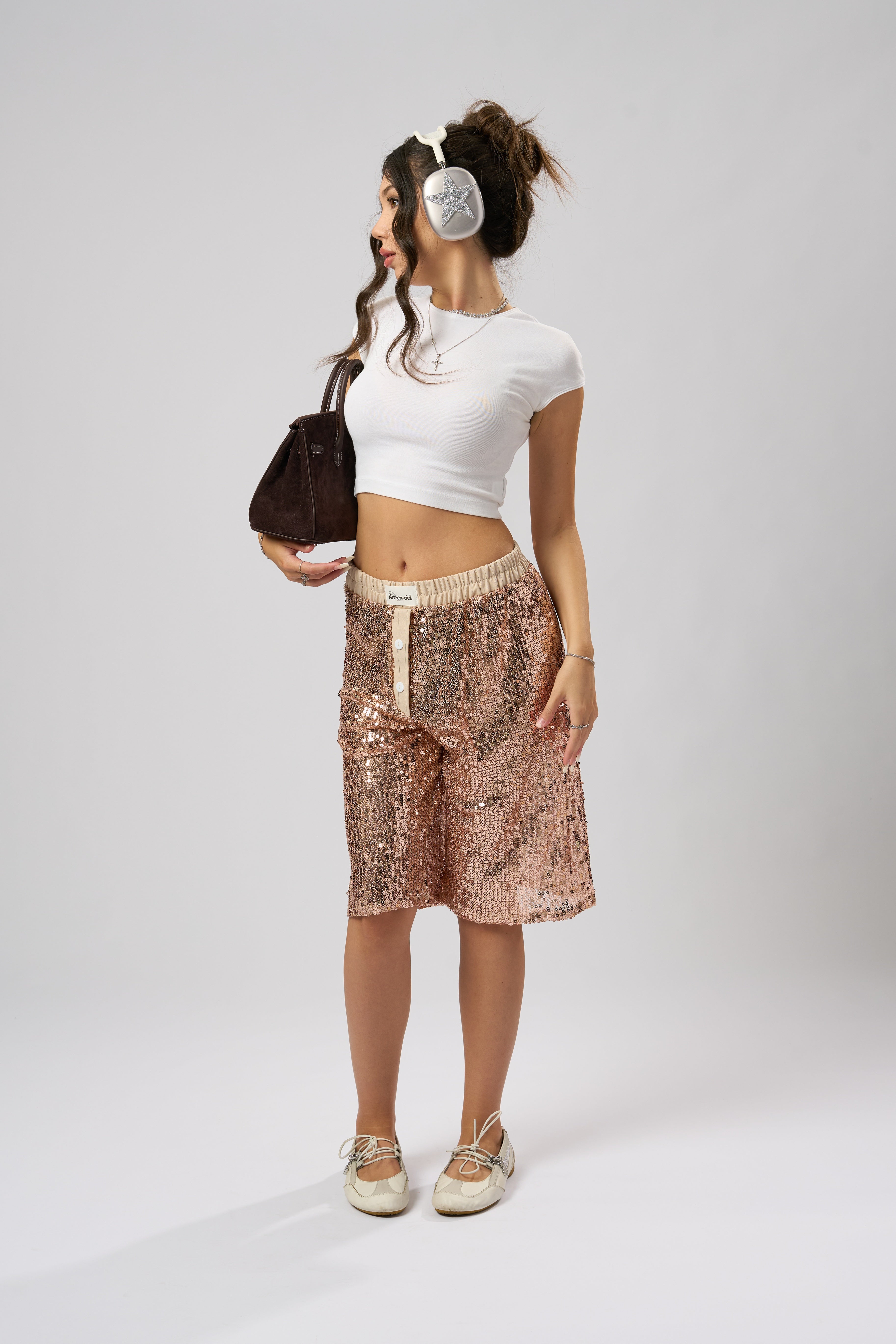 “Hannah” Sequins Bermudas