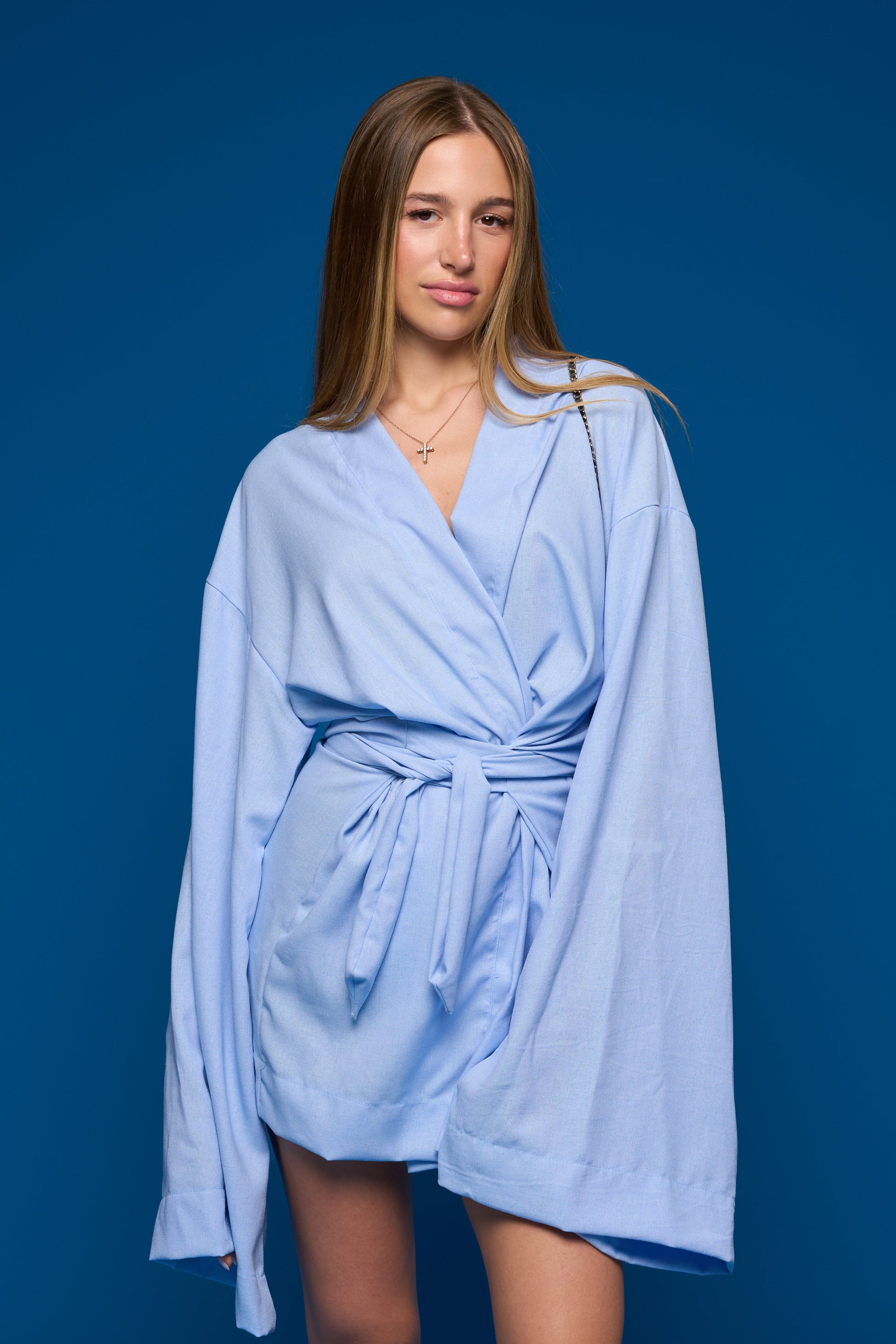 “Lagoon” Linen Kimono