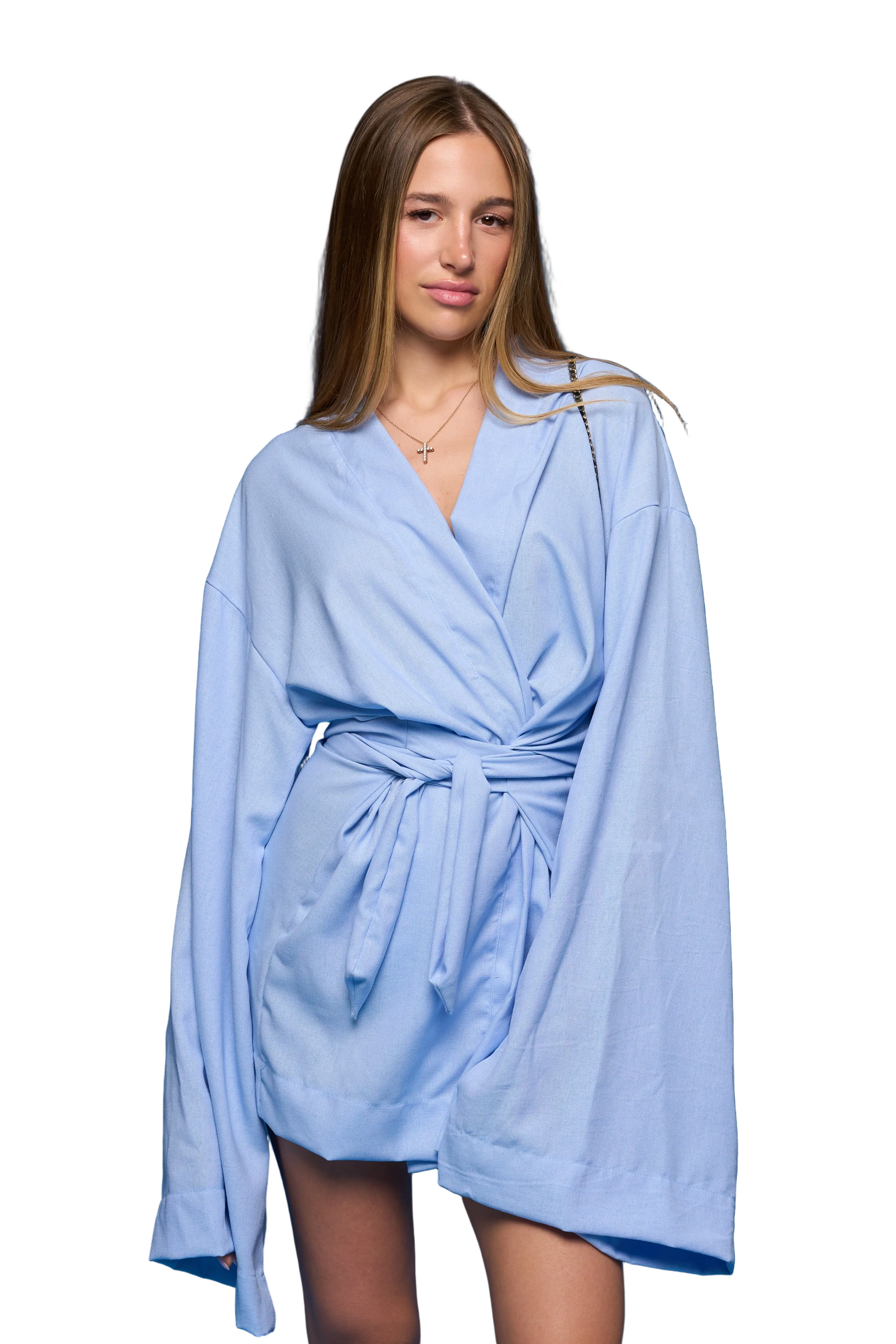 “Lagoon” Linen Kimono