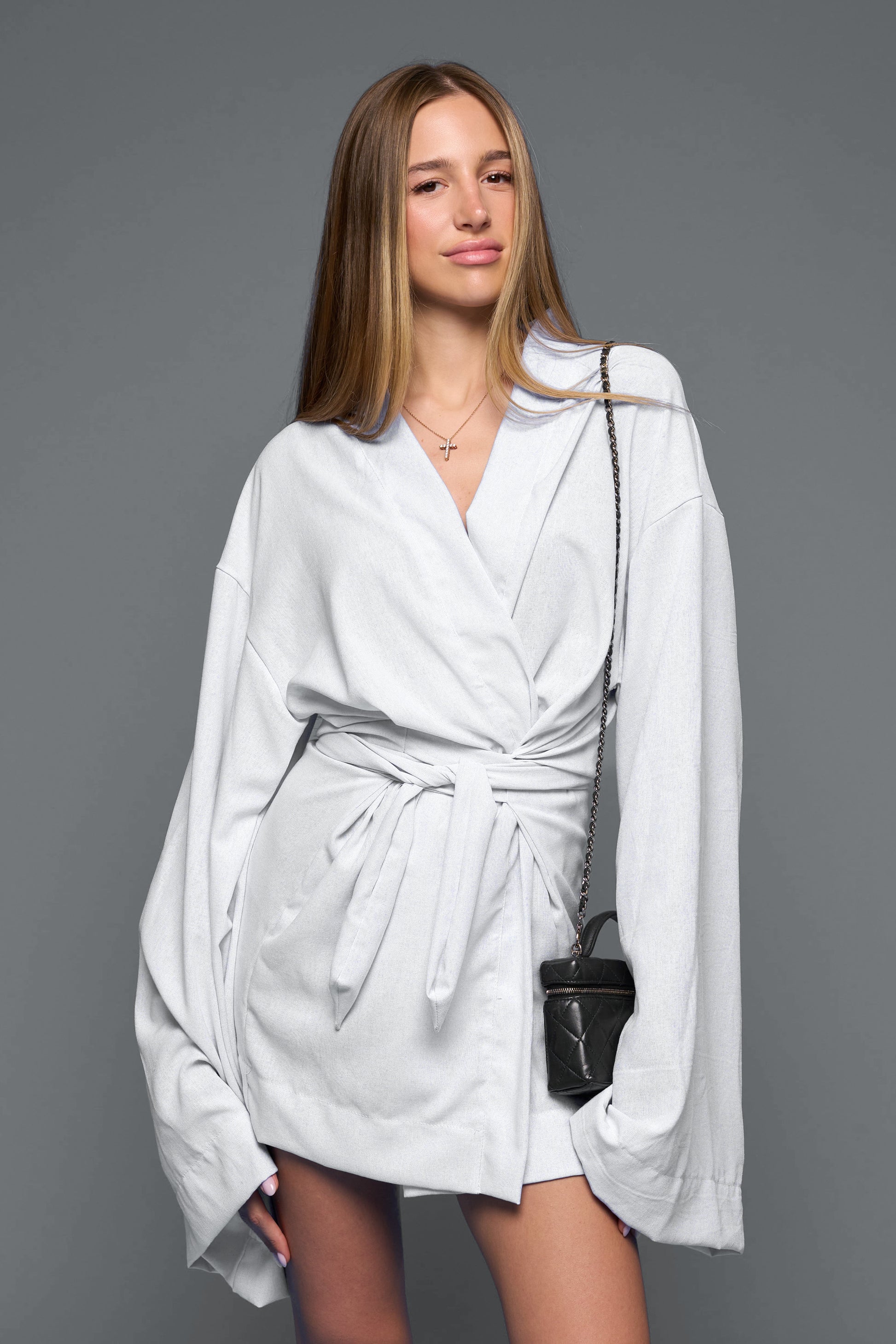 “Lagoon” Linen Kimono