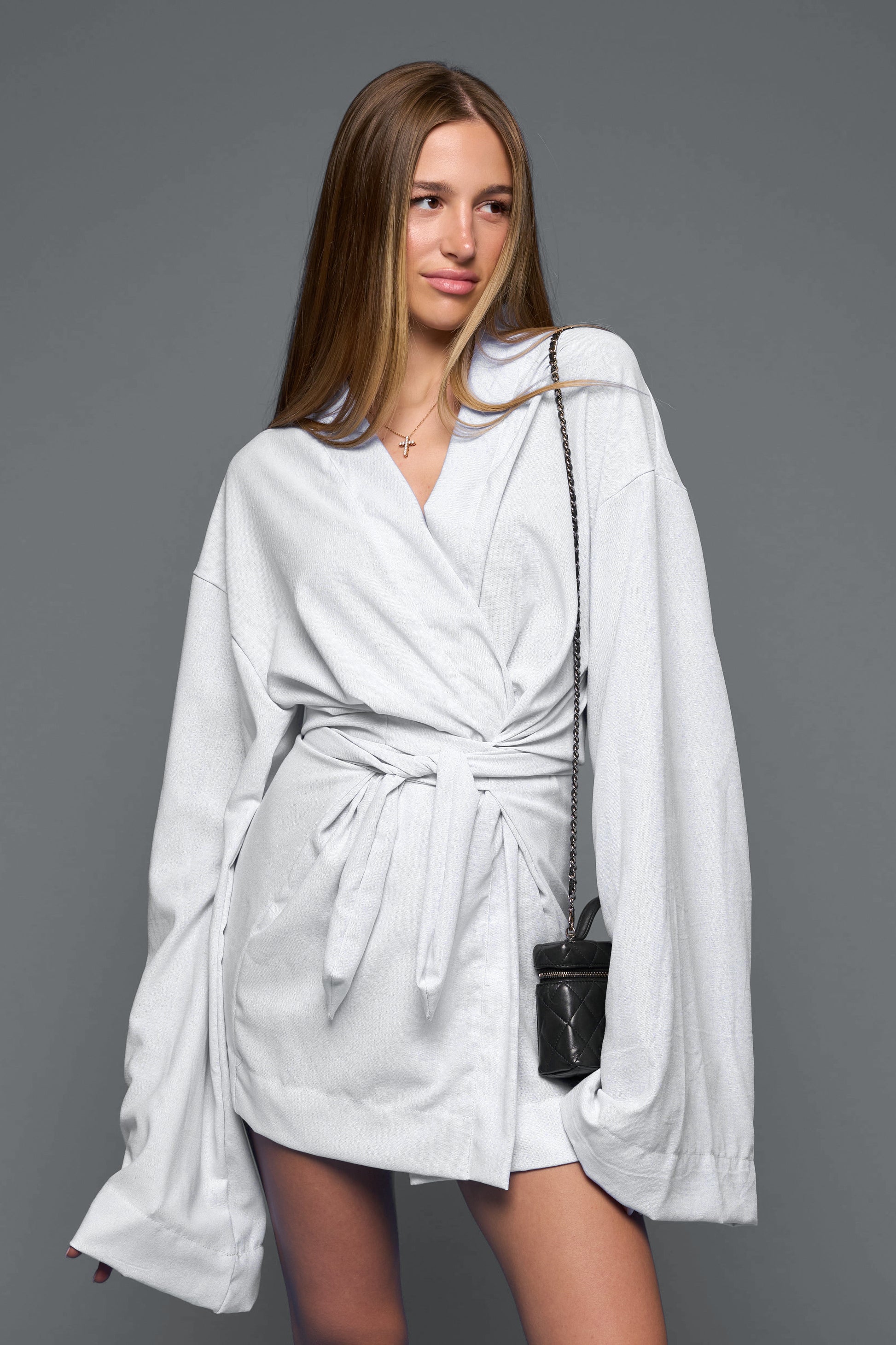 “Lagoon” Linen Kimono