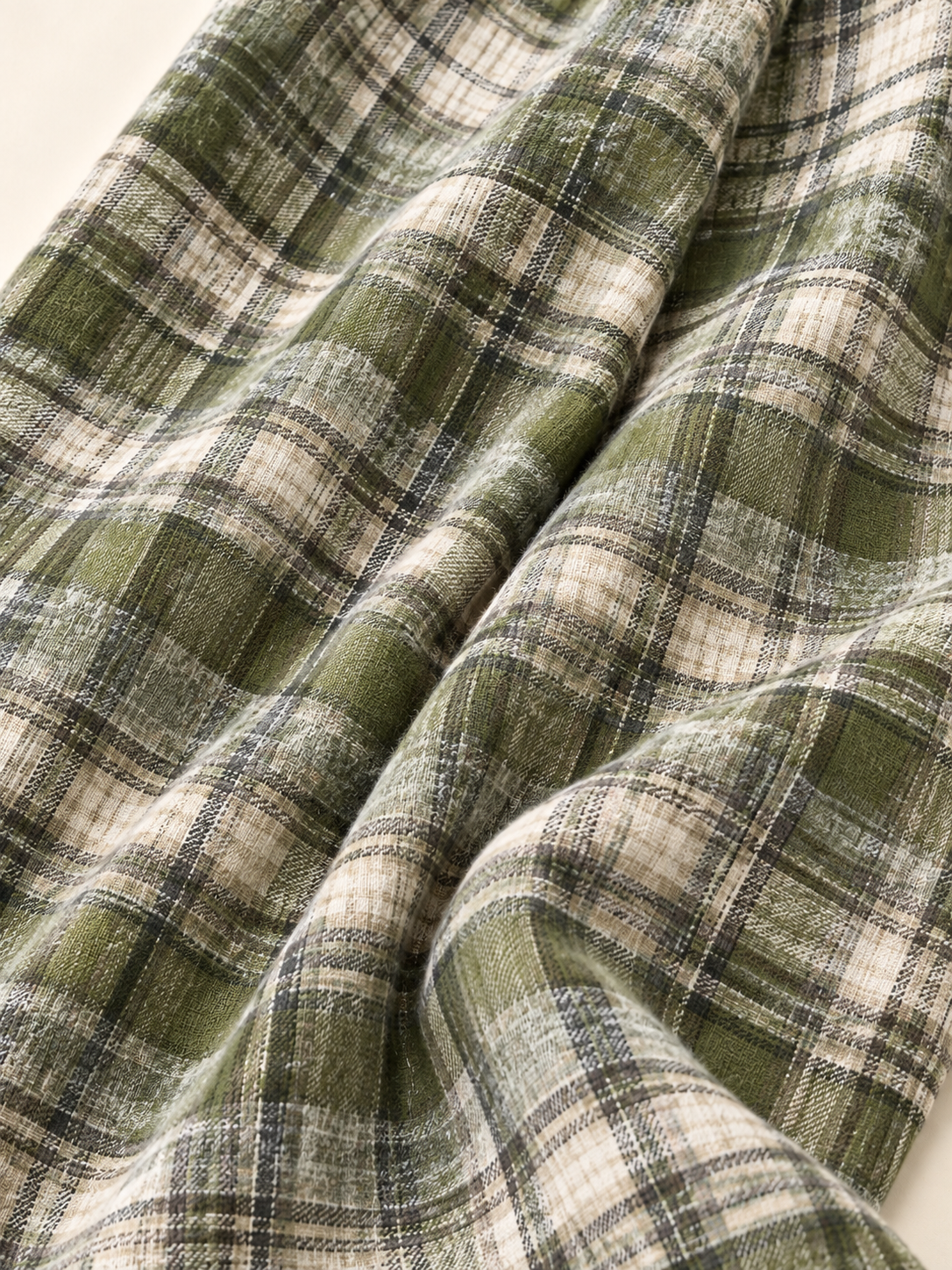 “Olive” Reversible Plaid Set