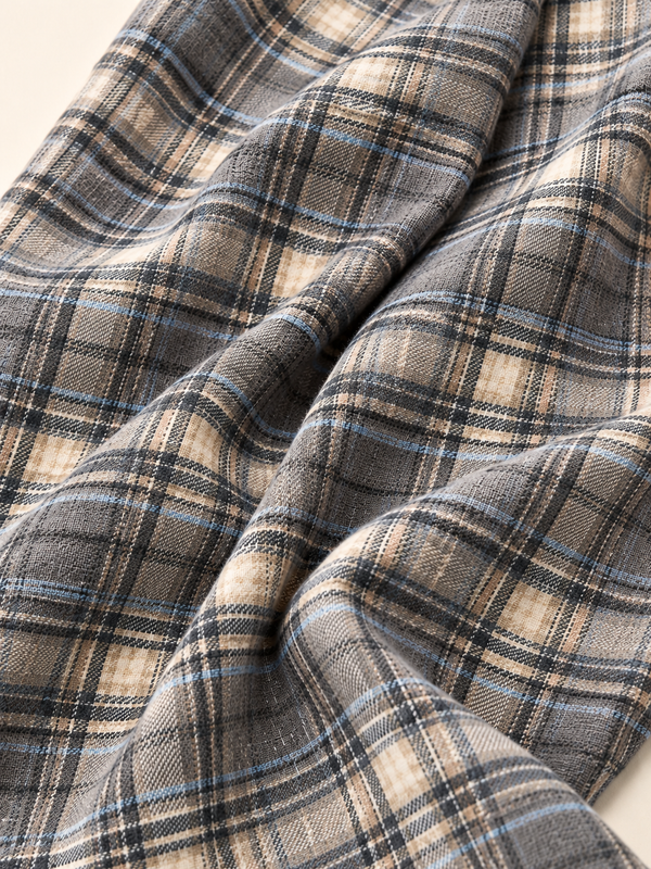 “Late Checkout” Reversible Plaid Set