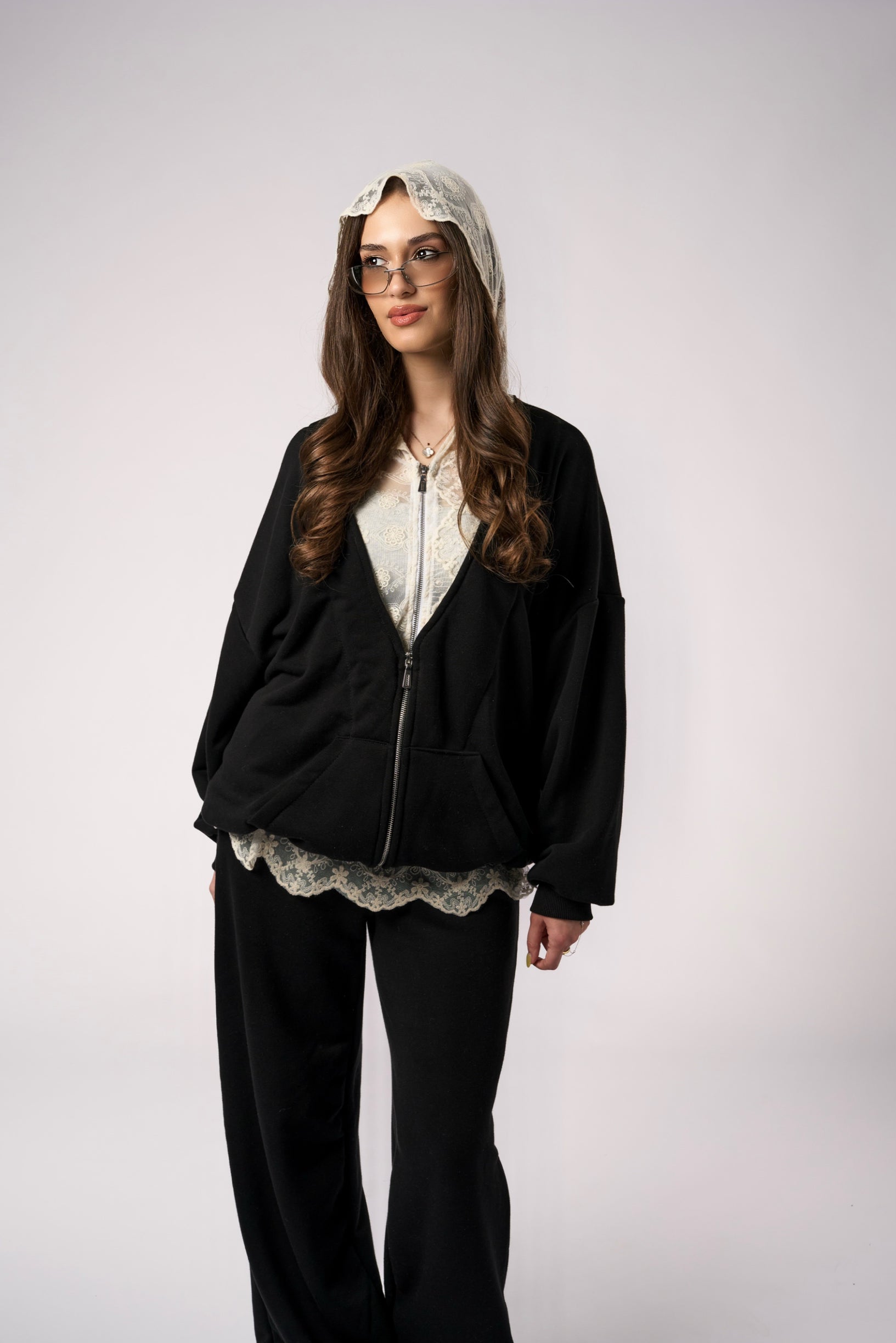 “Matrioska Noir” Lace Tracksuit