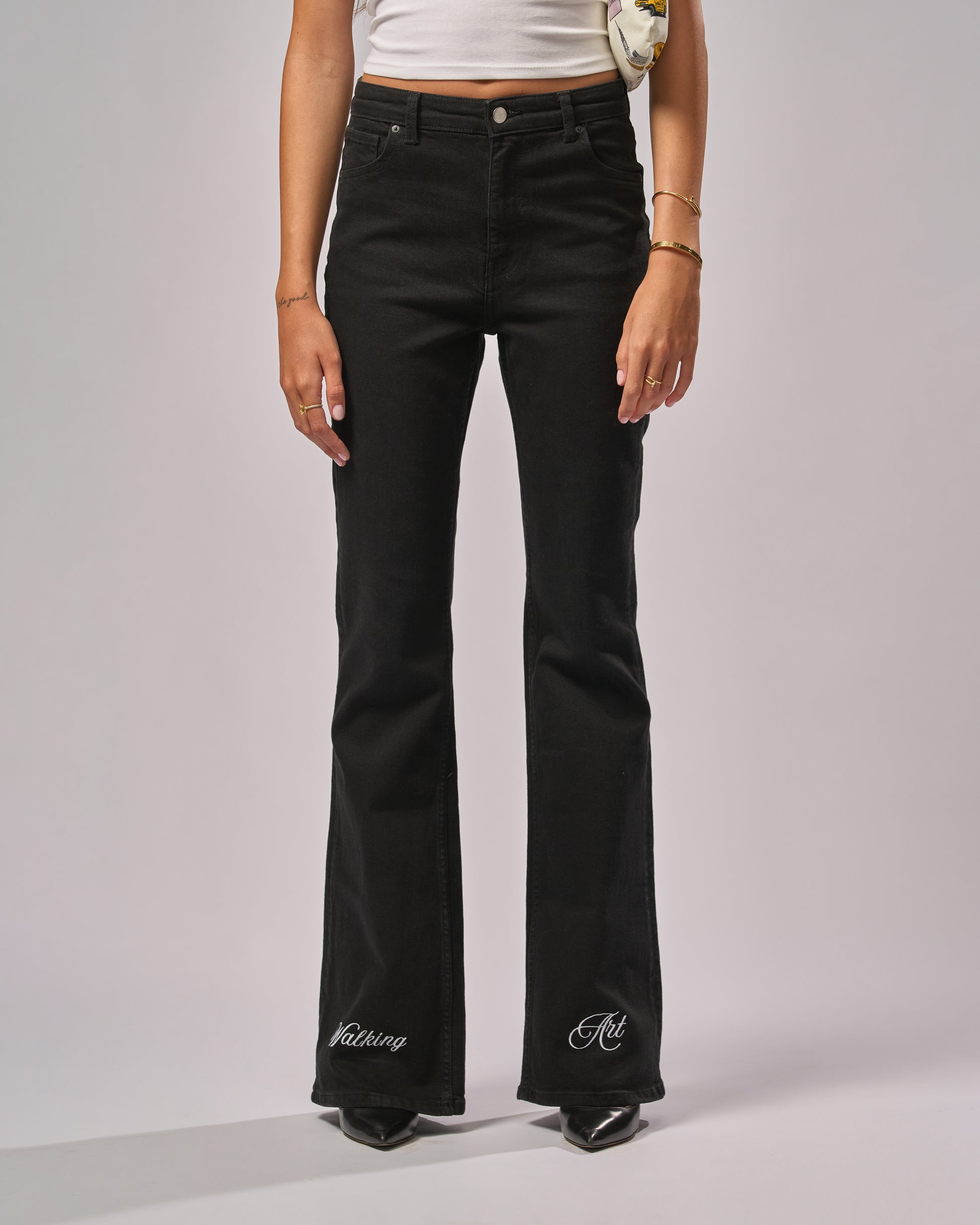 "WALKING ART" JEANS – BLACK