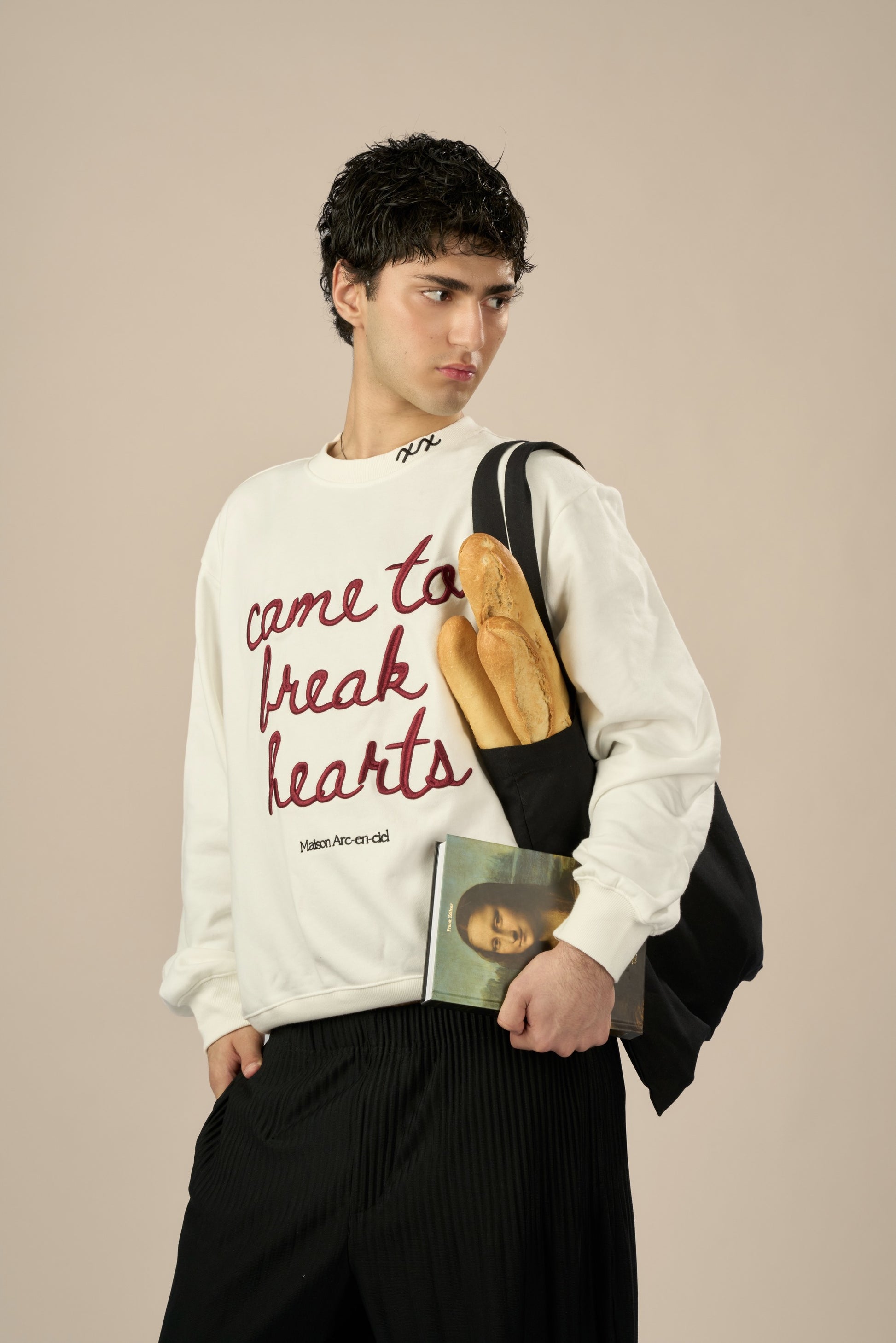 “Written in rose ink” Embroidered Sweatshirt